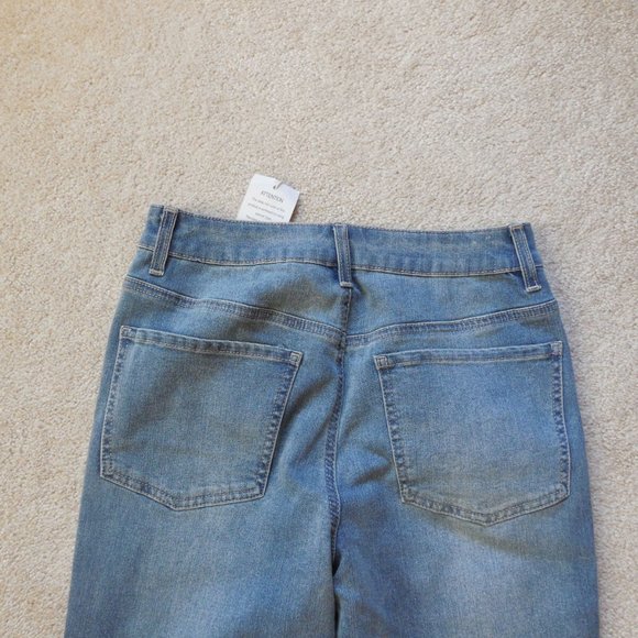 SO Jeans Juniors So High Rise Stretch Ankle Jeggings Size 9 Blue Jeans Metallic Striping